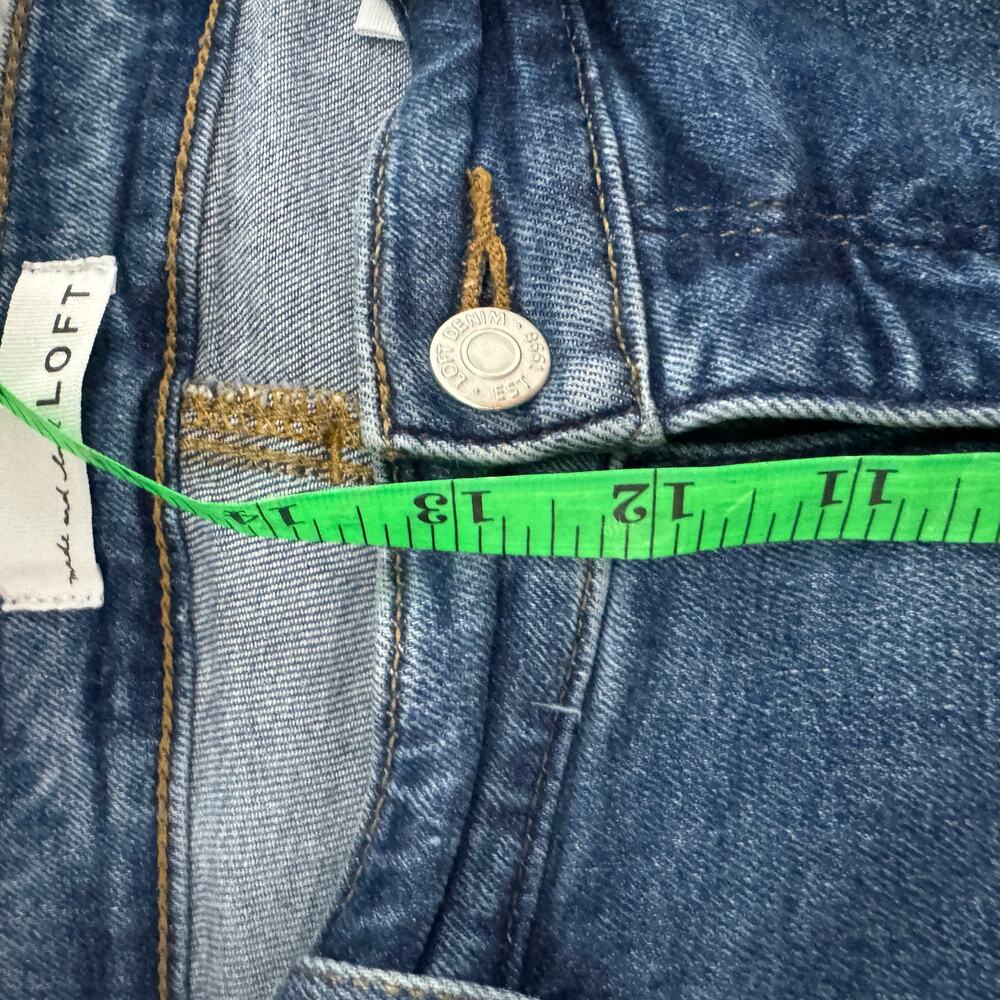LOFT Slim Flare Jeans Women’s Size 14 / 32 Blue Denim Raw Hem - Picture 4 of 10